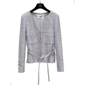 Chanel 14C Pink Tweed Jacket Sz 38